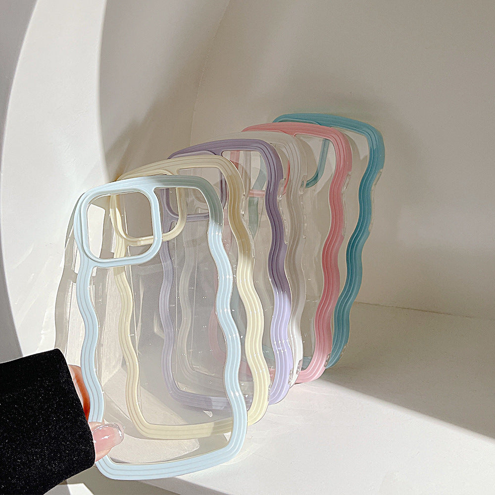 Transparent Wave Border Cover for iPhone