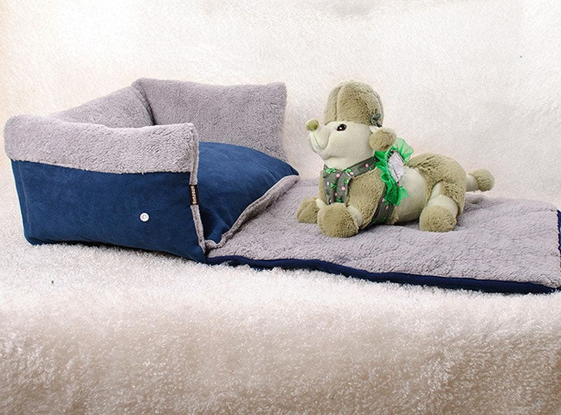 Cozy Pet Nest Bed with Removable Blanket