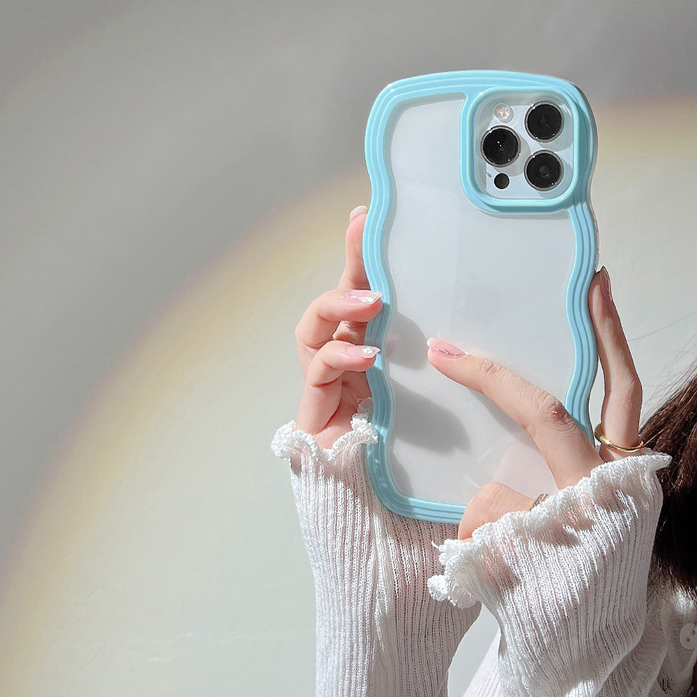 Transparent Wave Border Cover for iPhone