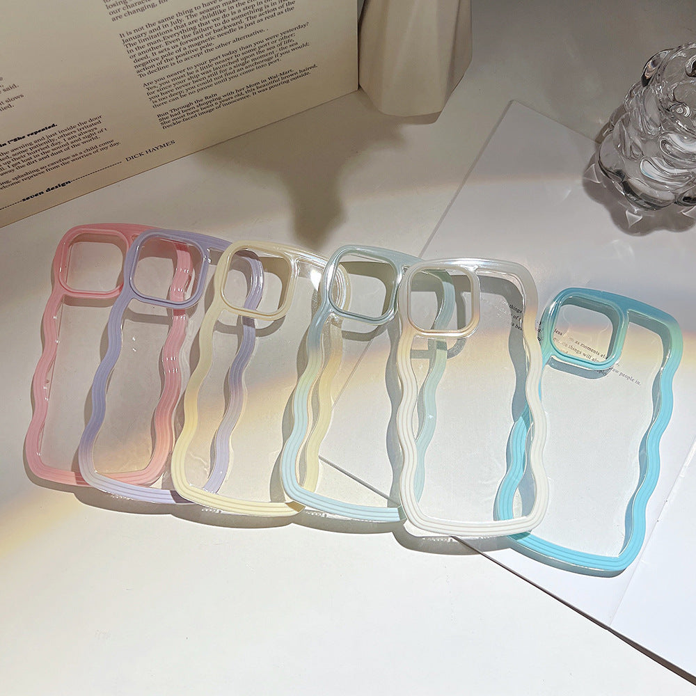 Transparent Wave Border Cover for iPhone