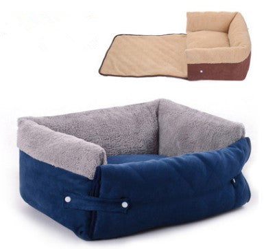 Cozy Pet Nest Bed with Removable Blanket