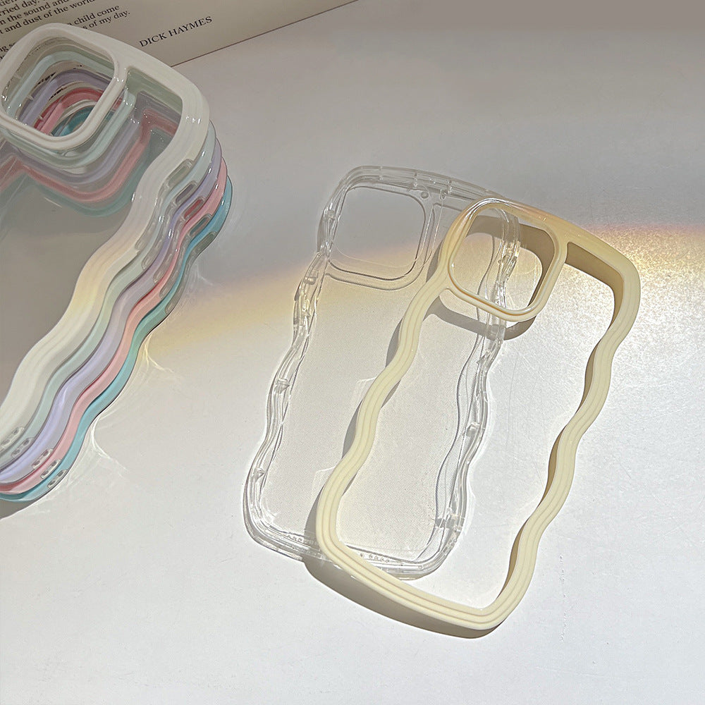 Transparent Wave Border Cover for iPhone