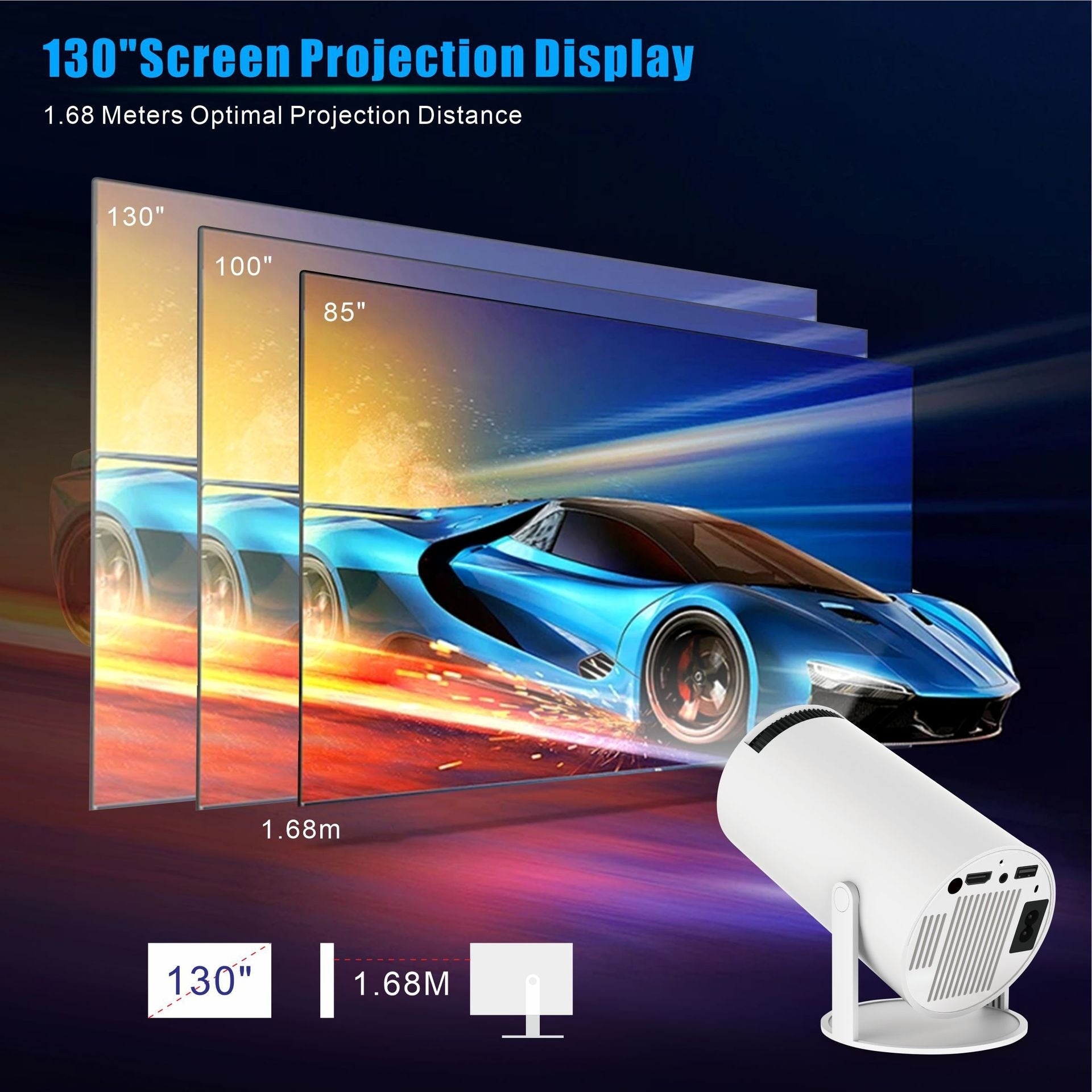 HY300 Pro Portable Projector – Home Theatre Entertainment