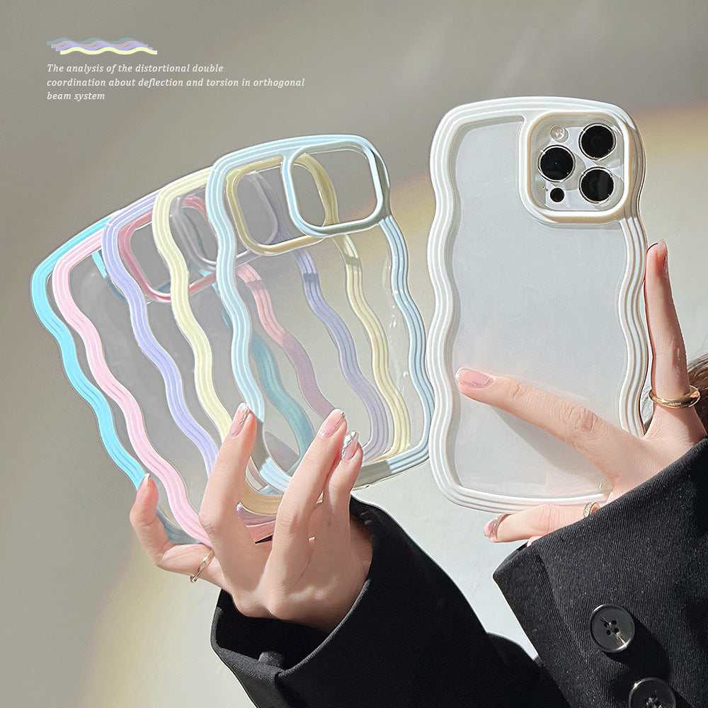 Transparent Wave Border Cover for iPhone