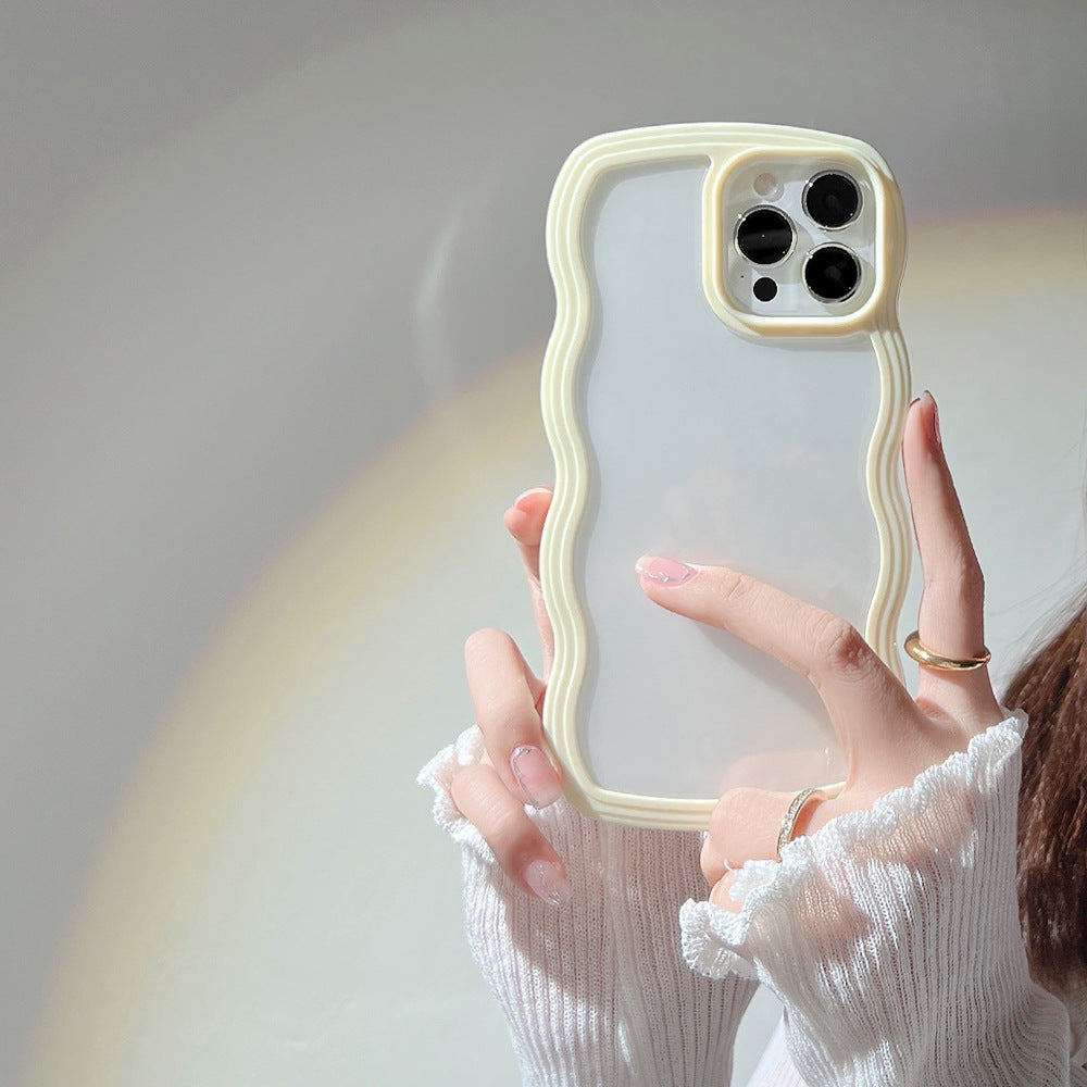 Transparent Wave Border Cover for iPhone