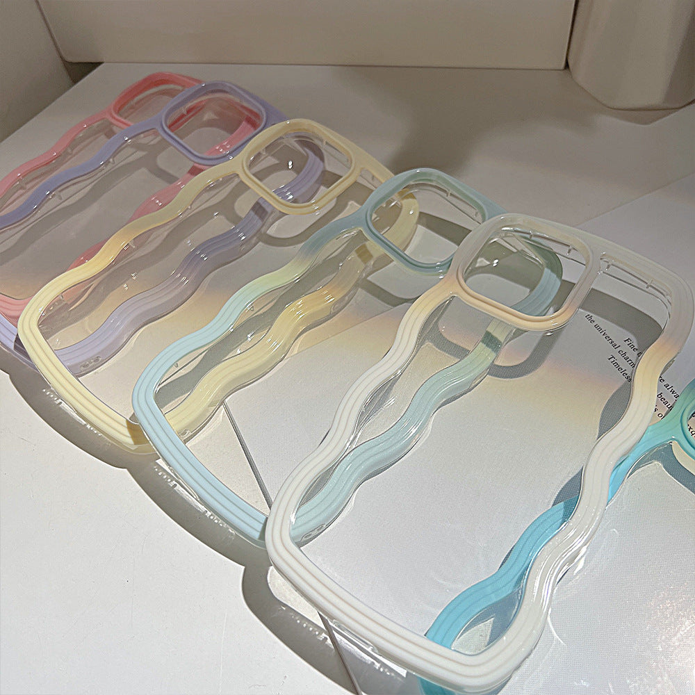 Transparent Wave Border Cover for iPhone