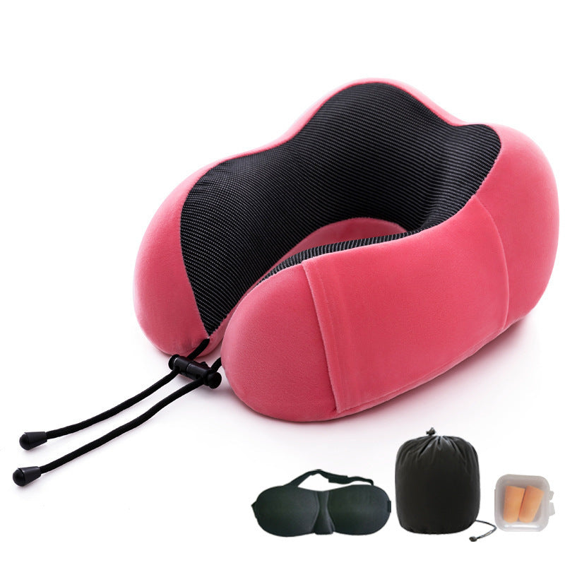 Memory Foam Travel Neck Pillow Set