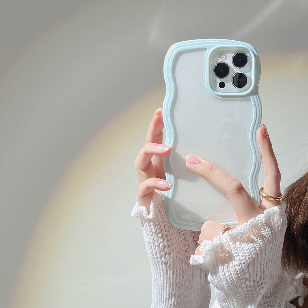 Transparent Wave Border Cover for iPhone