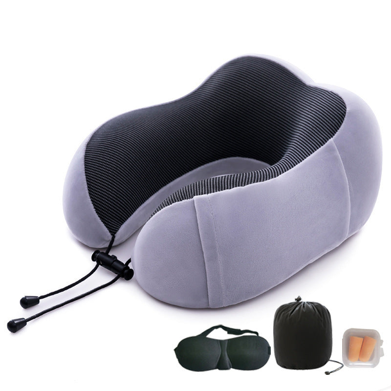 Memory Foam Travel Neck Pillow Set