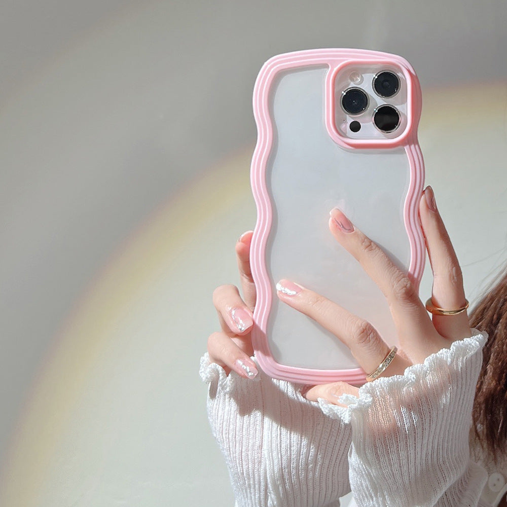 Transparent Wave Border Cover for iPhone