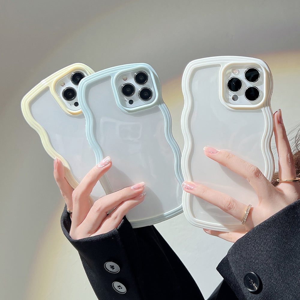 Transparent Wave Border Cover for iPhone