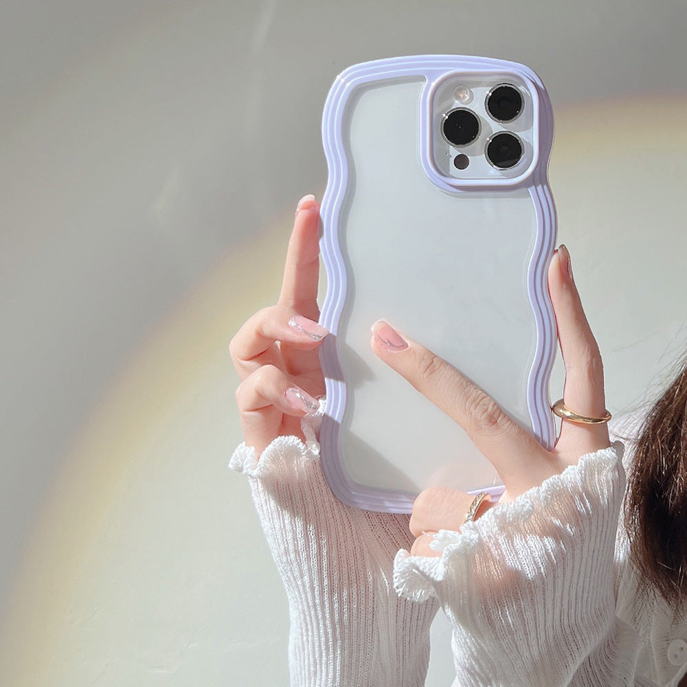 Transparent Wave Border Cover for iPhone