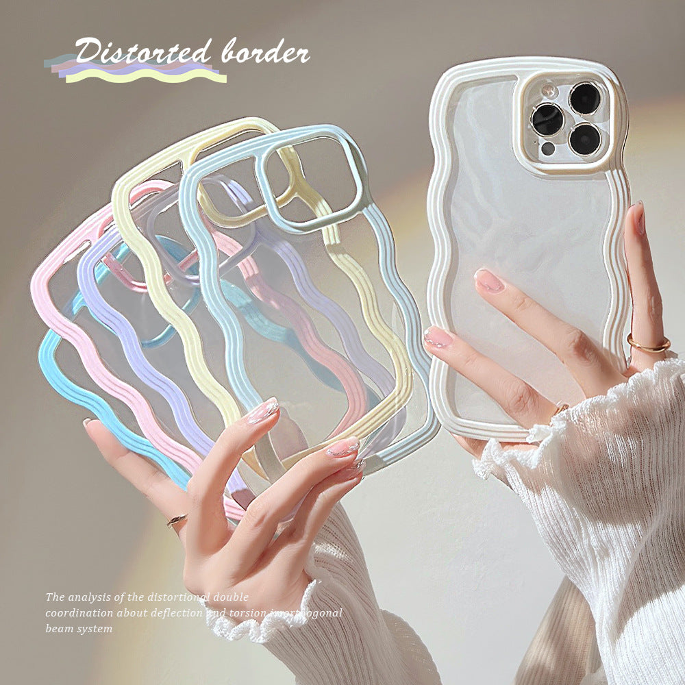 Transparent Wave Border Cover for iPhone